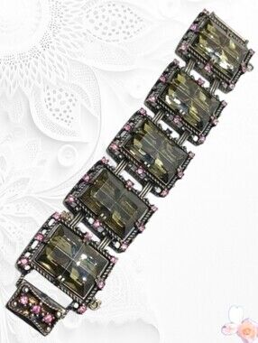 Vintage 50s Sarah Coventry Midnight Magic Japanned Finish Bracelet